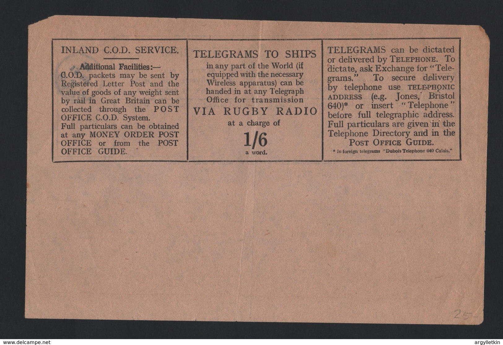 CHANNEL ISLANDS SARK JERSEY SOLICITOR GENERAL 1931 TELEGRAM - Sark