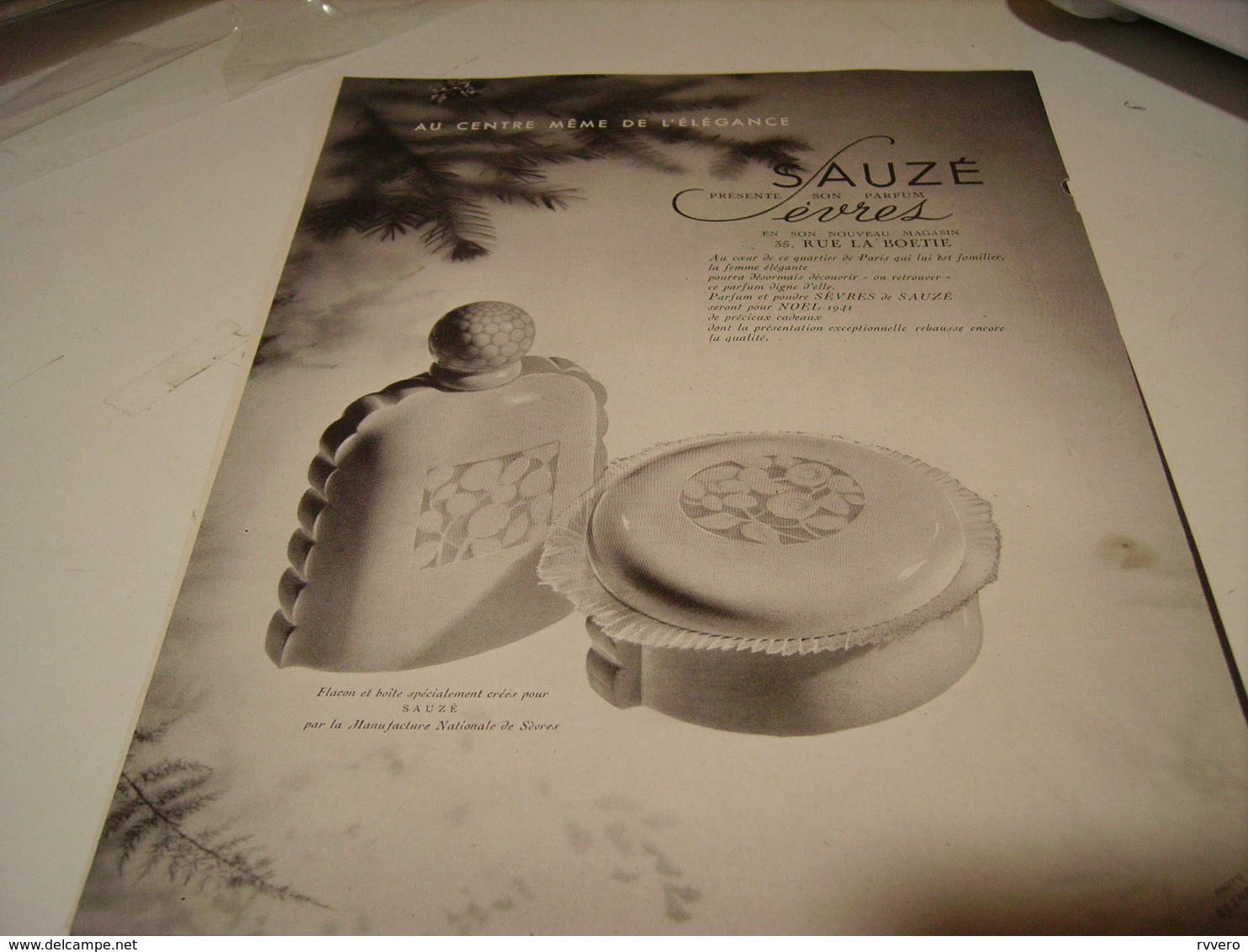 ANCIENNE PUBLICITE PARFUM SEVRES  DE SAUZE   1941 - Autres & Non Classés