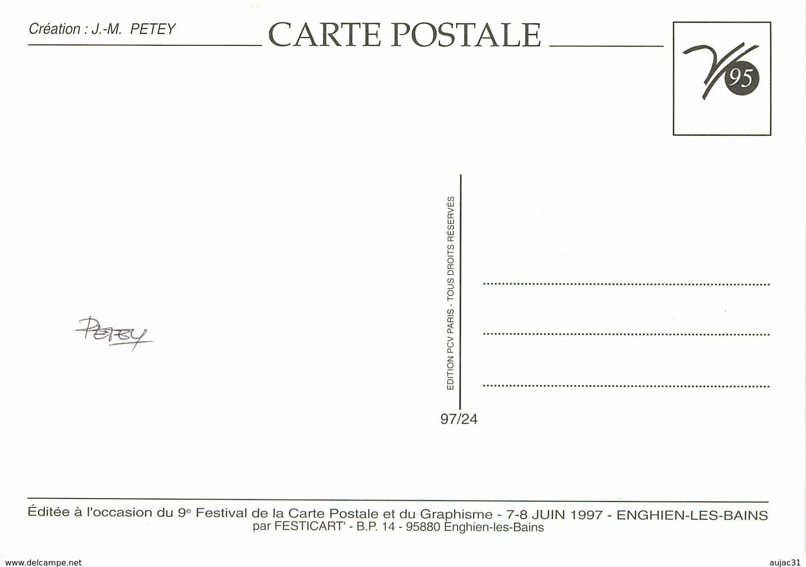 Illustrateurs - Illustrateur Petey - Enghien Les Bains - Animaux - Cygnes - Autographe - Signature - Petey