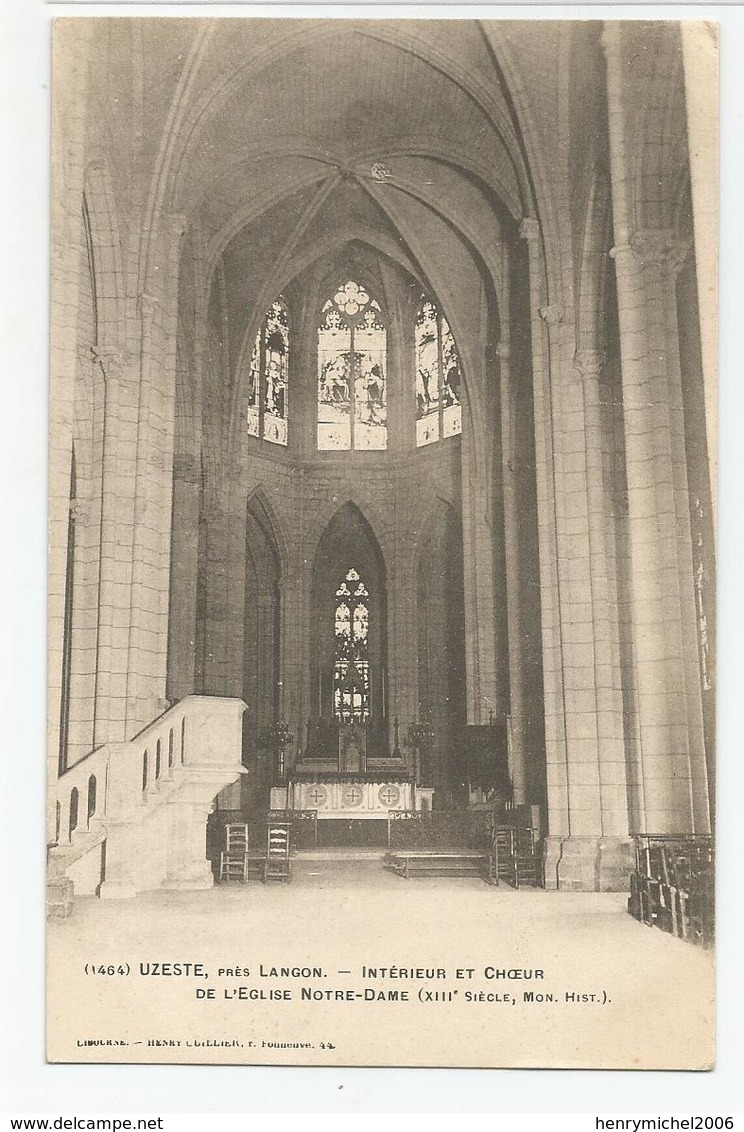 33 Gironde - Uzeste Près Langon Intérieur Et Choeur De L'église Notre Dame - Langon