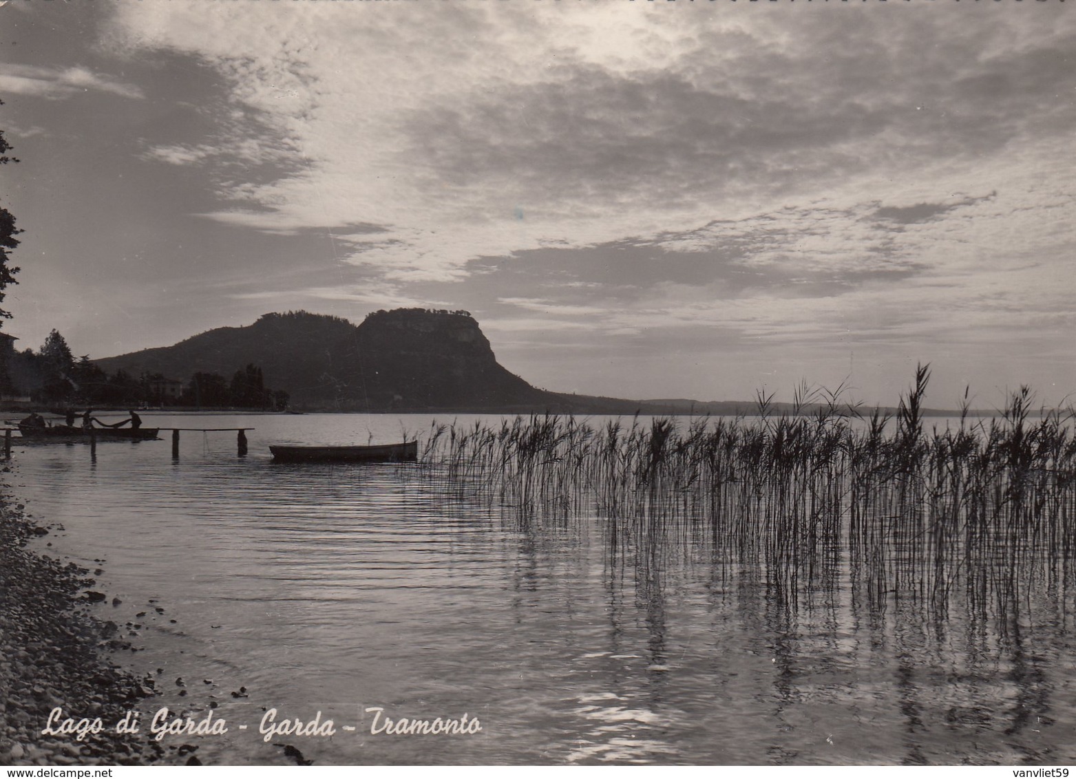 GARDA-VERONA-LAGO DI GARDA-TRAMONTO-CARTOLINA VERA FOTOGRAFIA-VIAGGIATA IL 2-9-1953 - Verona