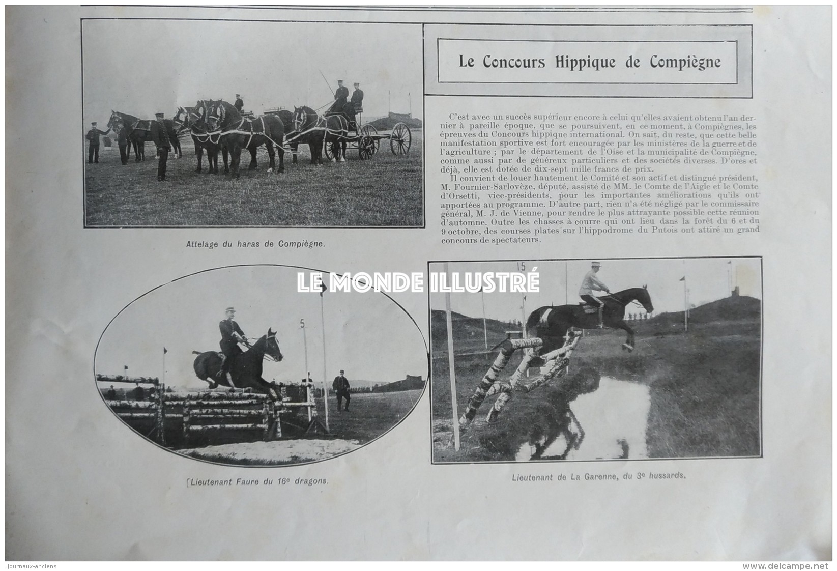 1913 GAILLON COURSE DE COTE - LE PRESIDENT EN ESPAGNE - GARDE RÉPUBLICAINE ET GENDARMERIE - VERDI - CHATEAU DE MUROL