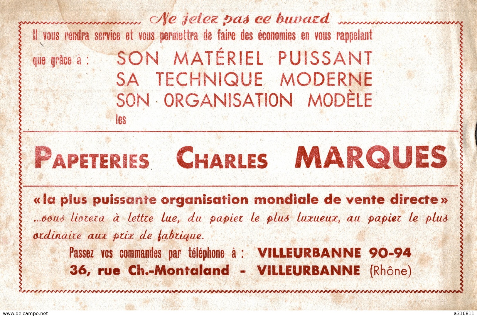 BUVARD PAPETERIES CHARLES MARQUES - Papeterie