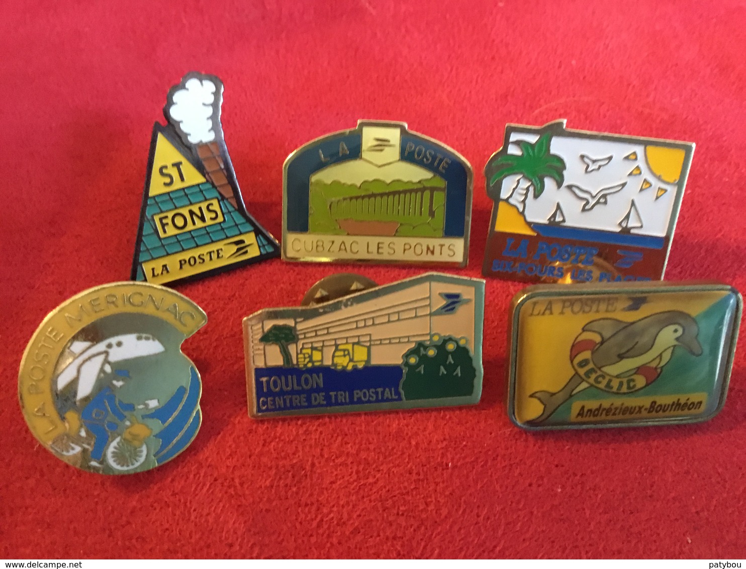 Lot De 6 Pin's La Poste Ville De France - Lots