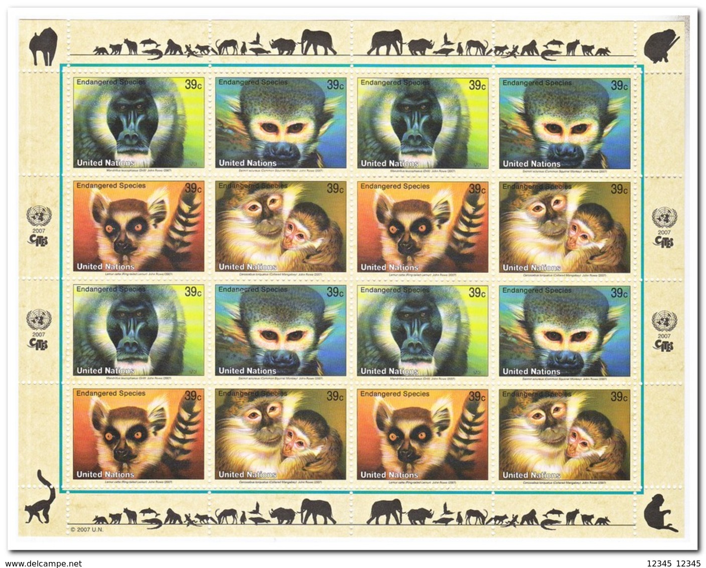 New York 2007, Postfris MNH, Monkeys - Ongebruikt