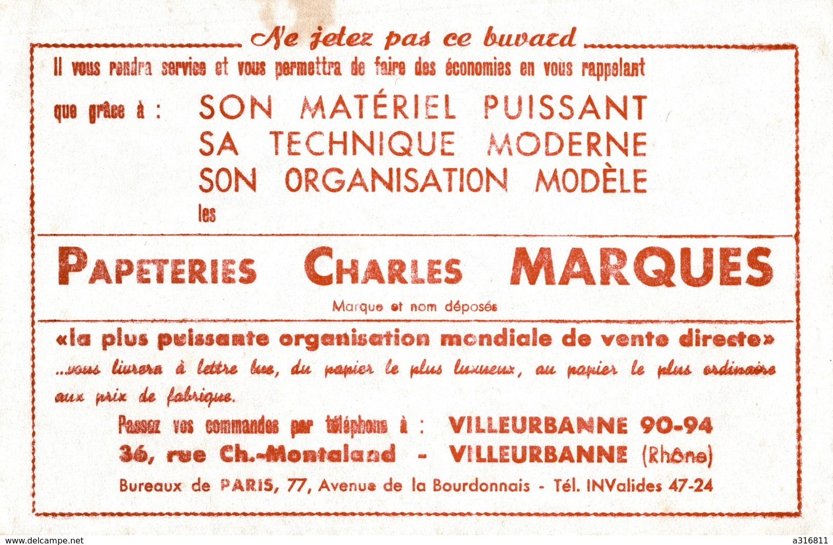 BUVARD  PAPETERIE CHARLES MARQUES - Papeterie