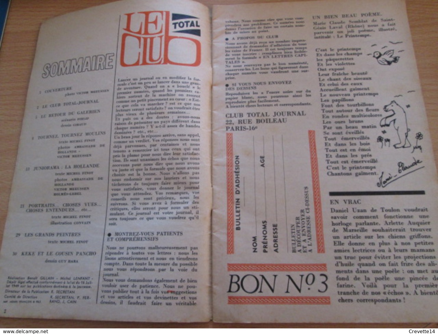 Petite Revue Publicitaire A5 Année 1966 N°3 TOTAL JOURNAL Incluant BD Inédité De JIJE GIRAUD Vu à 40€ Chez I-B - Advertentie