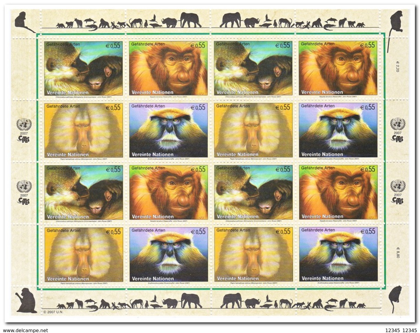 Wenen 2007, Postfris MNH, Monkeys - Ongebruikt