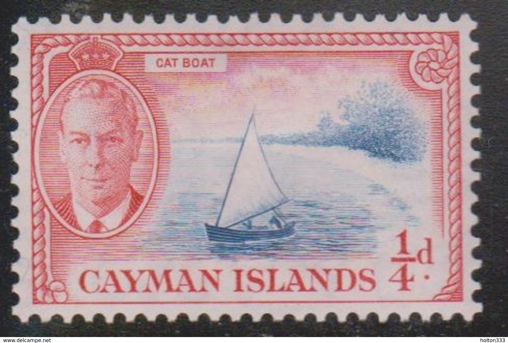 CAYMAN ISLANDS Scott # 122 MH - KGVI & Cat Boat - Cayman Islands