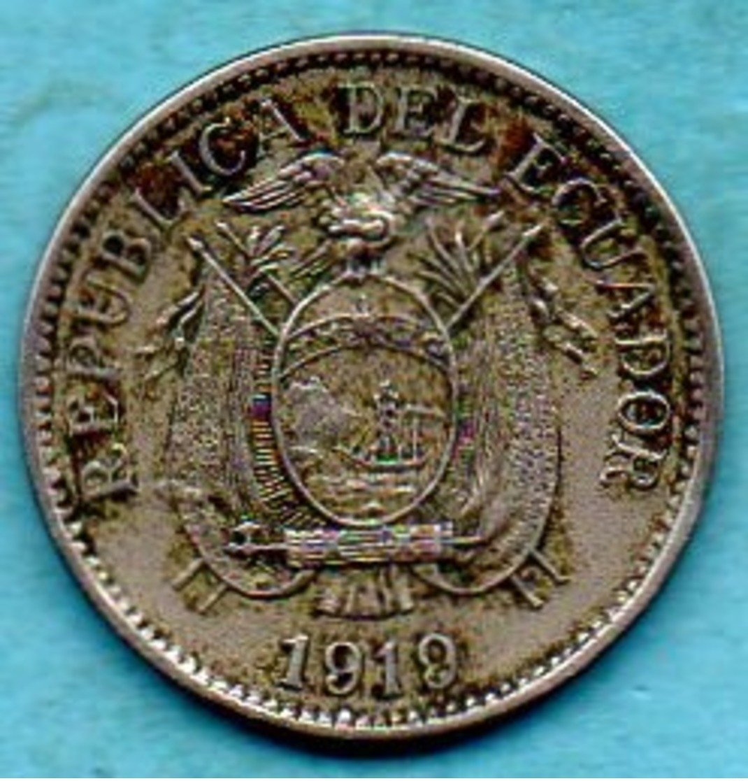 T1c /  ECUADOR - EQUATEUR  5 Centavos 1919 Km#63 - Ecuador