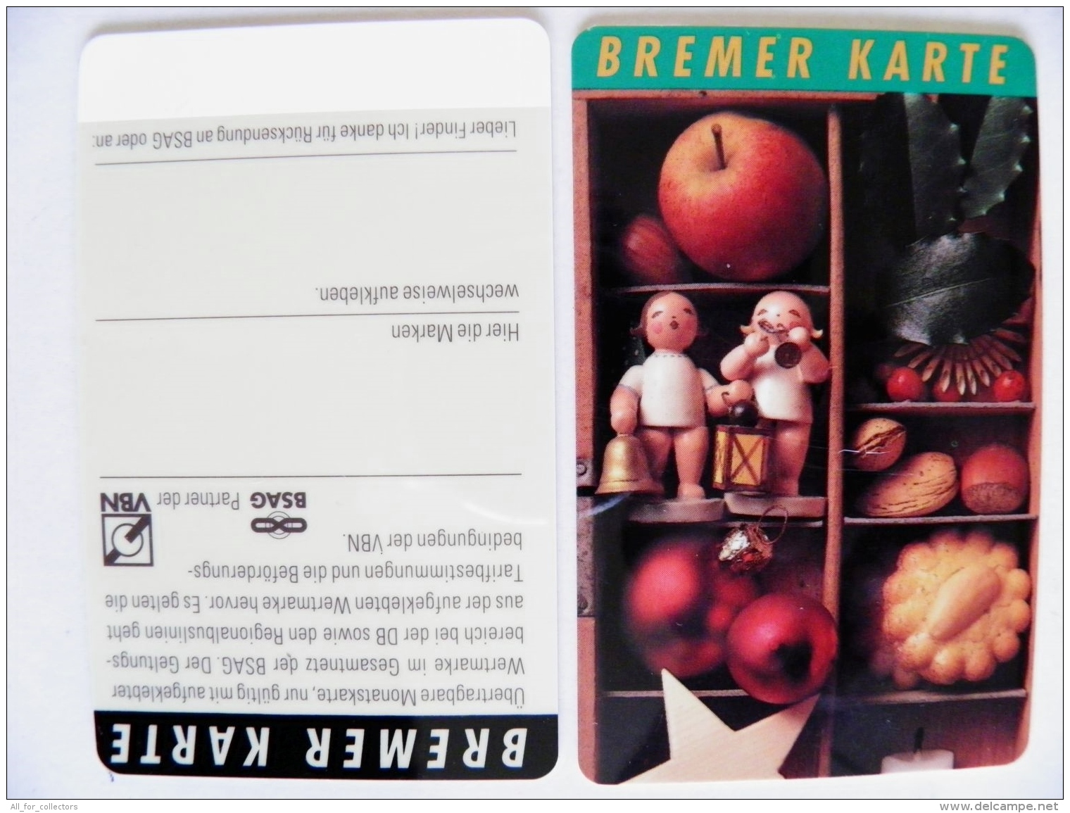 Plastic Transport Ticket Bus Tram From Germany Bremer Karte Christmas Noel - Europa