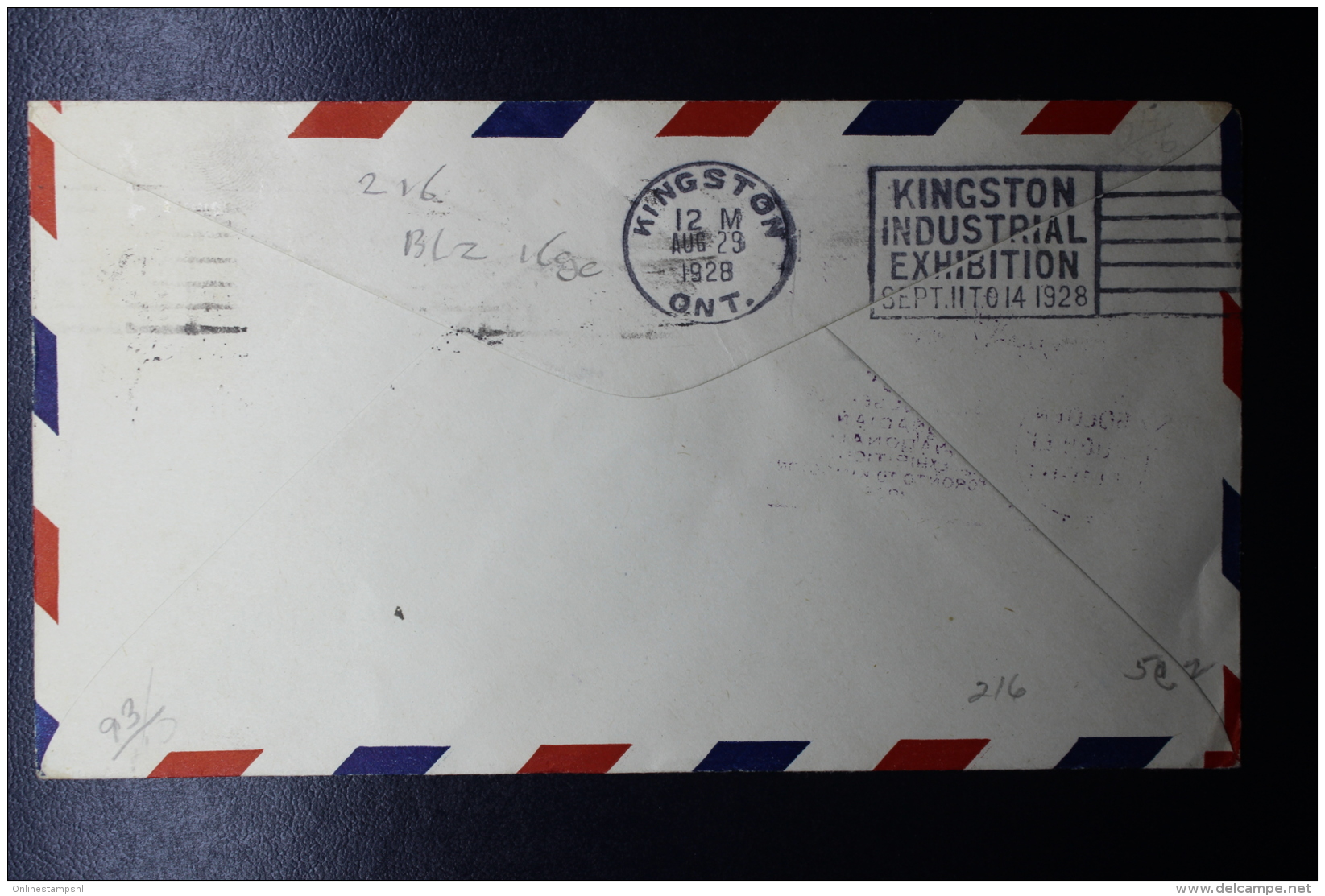 Canada: FFC Toronto -&gt; Kingston  Canadian National 29-8-1928 - First Flight Covers
