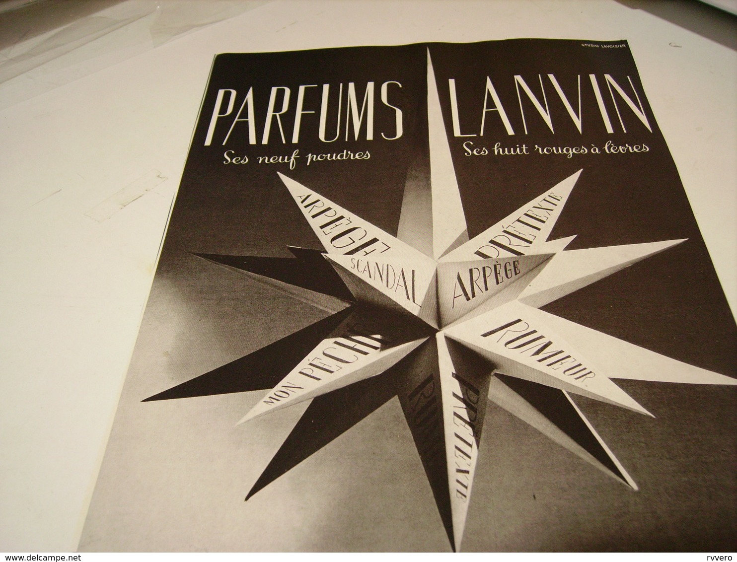 ANCIENNE PUBLICITE PARFUM DE LANCOME 1941 - Other & Unclassified