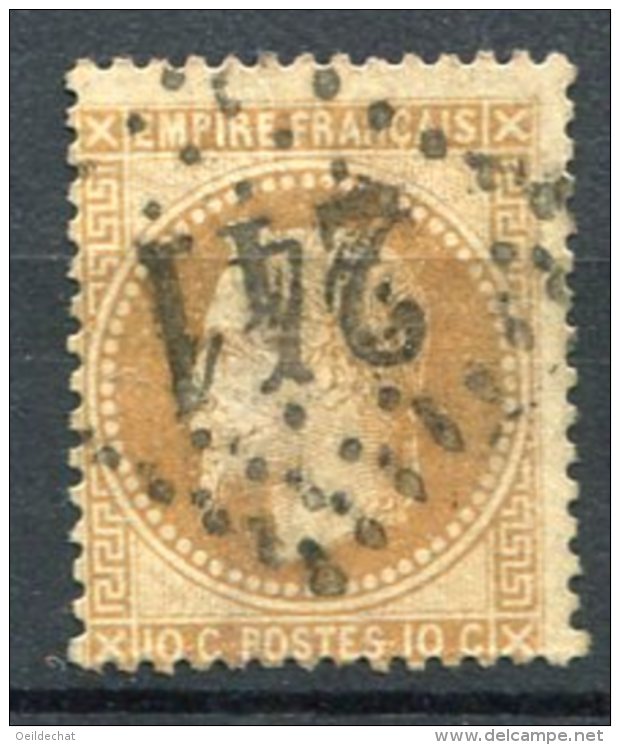 8598  FRANCE  N°28A ° (petits Points) 10c  Bistre   Oblitération:  G.C 241 (Auteuil)   Napoléon III Lauré   1867    B/TB - 1863-1870 Napoléon III Lauré