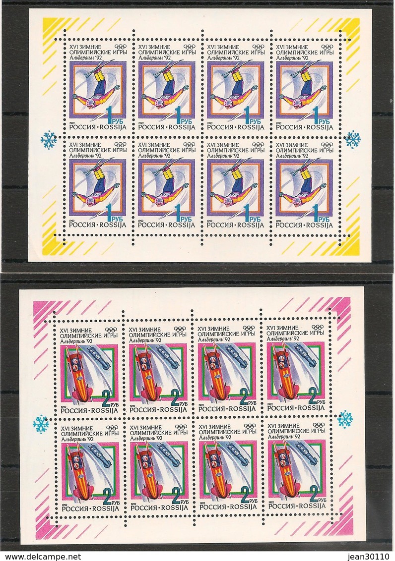 RUSSIE J.O. D' Alberville  3 Feuillets De 8 Timbres N°Y/T :5615/5917** - Invierno 1992: Albertville