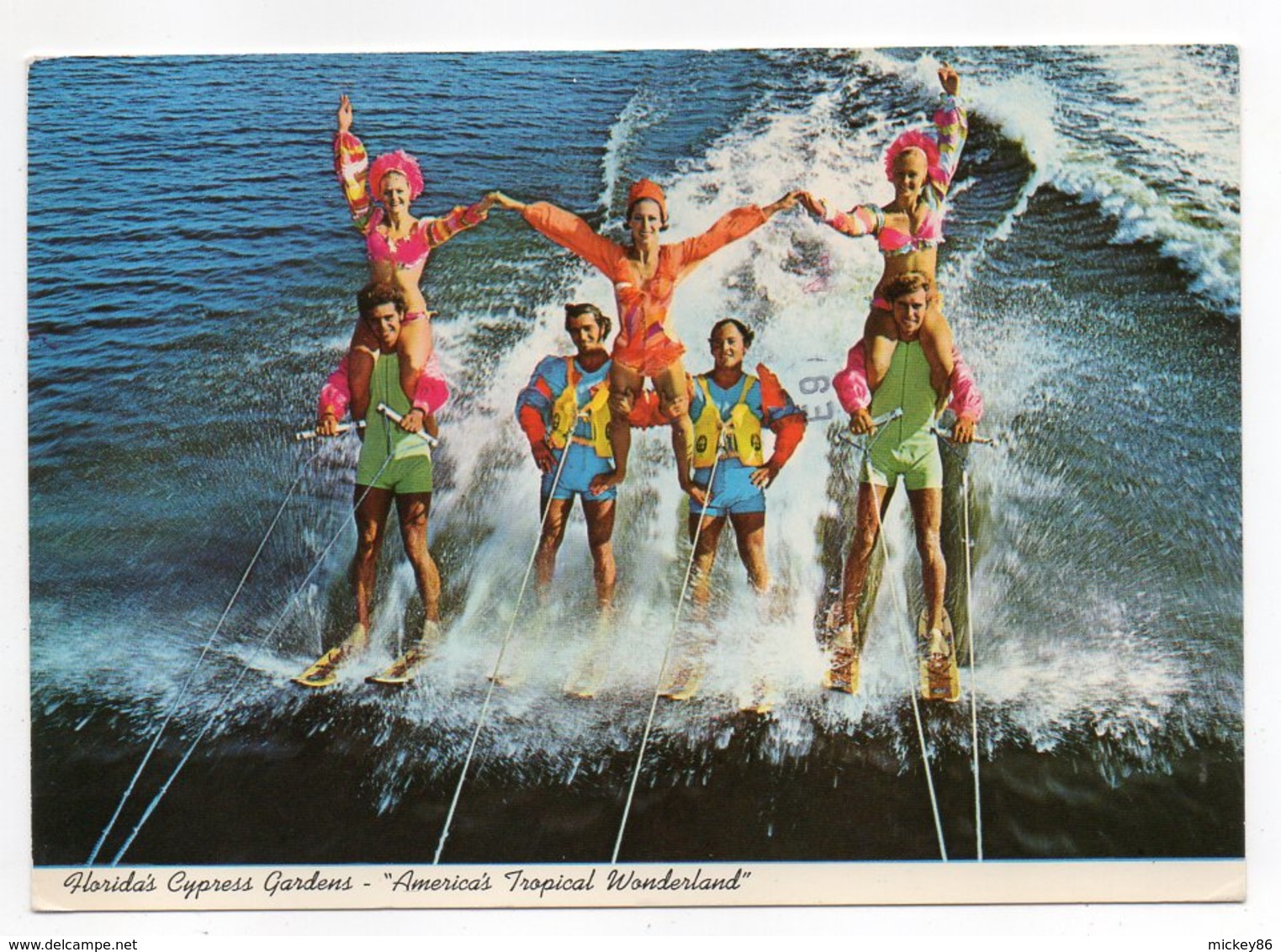 U.S.A -- Floride -1982-- Florida's Cypress Gardens "America's Tropical Wonderland" (ski Nautique )-timbre-cachet Orlando - Autres & Non Classés