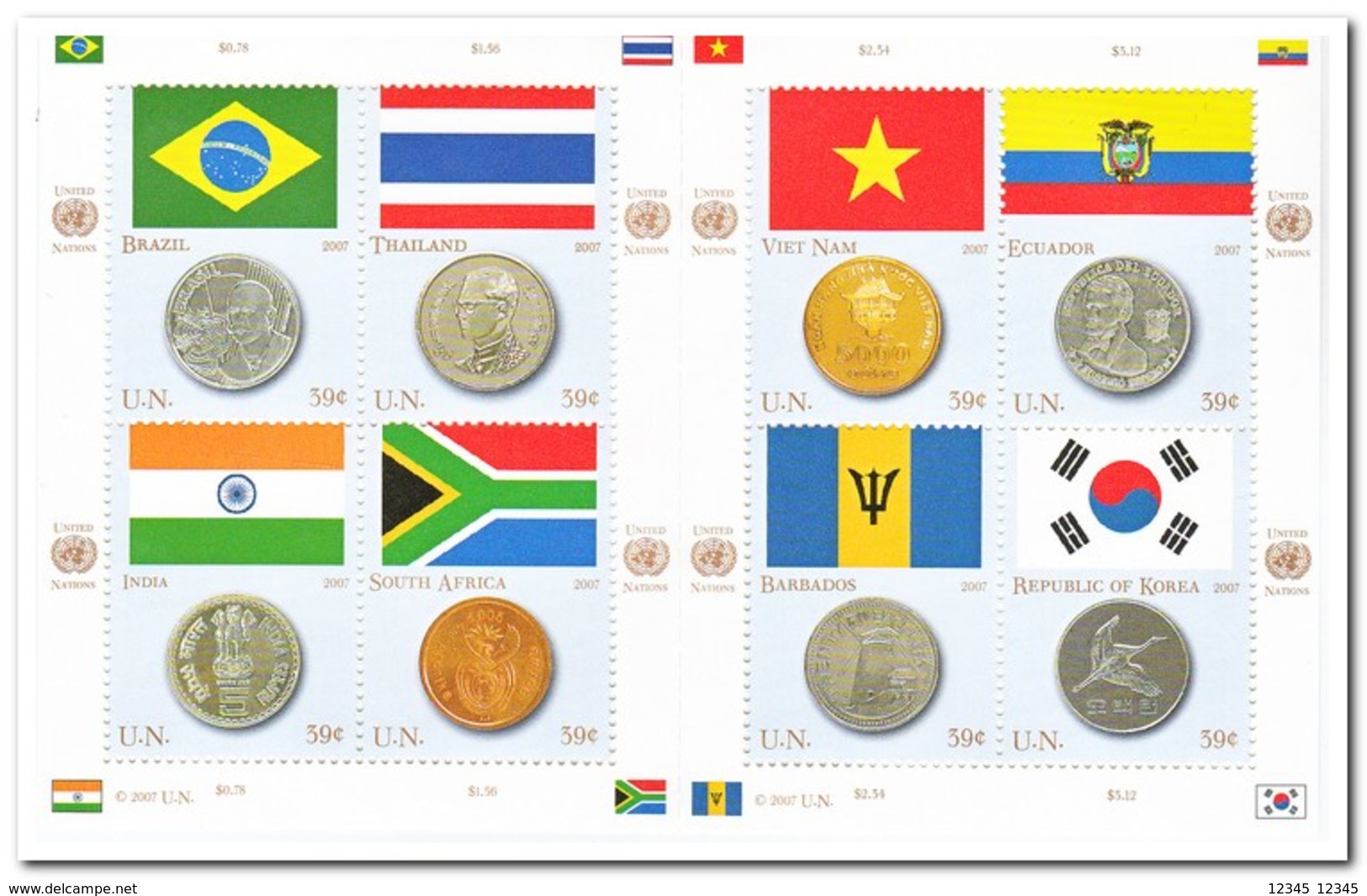 New York 2007, Postfris MNH, Flags, Coins - Unused Stamps