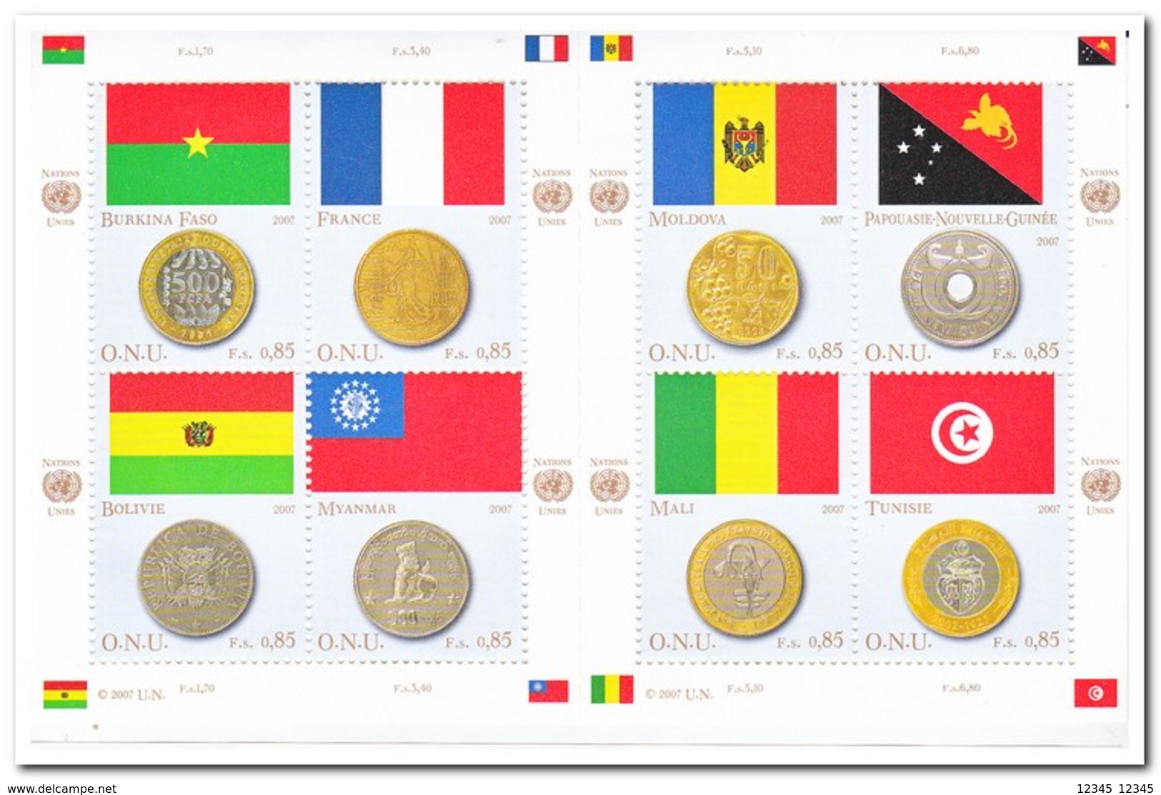 Geneve 2007, Postfris MNH, Flags, Coins - Nuovi