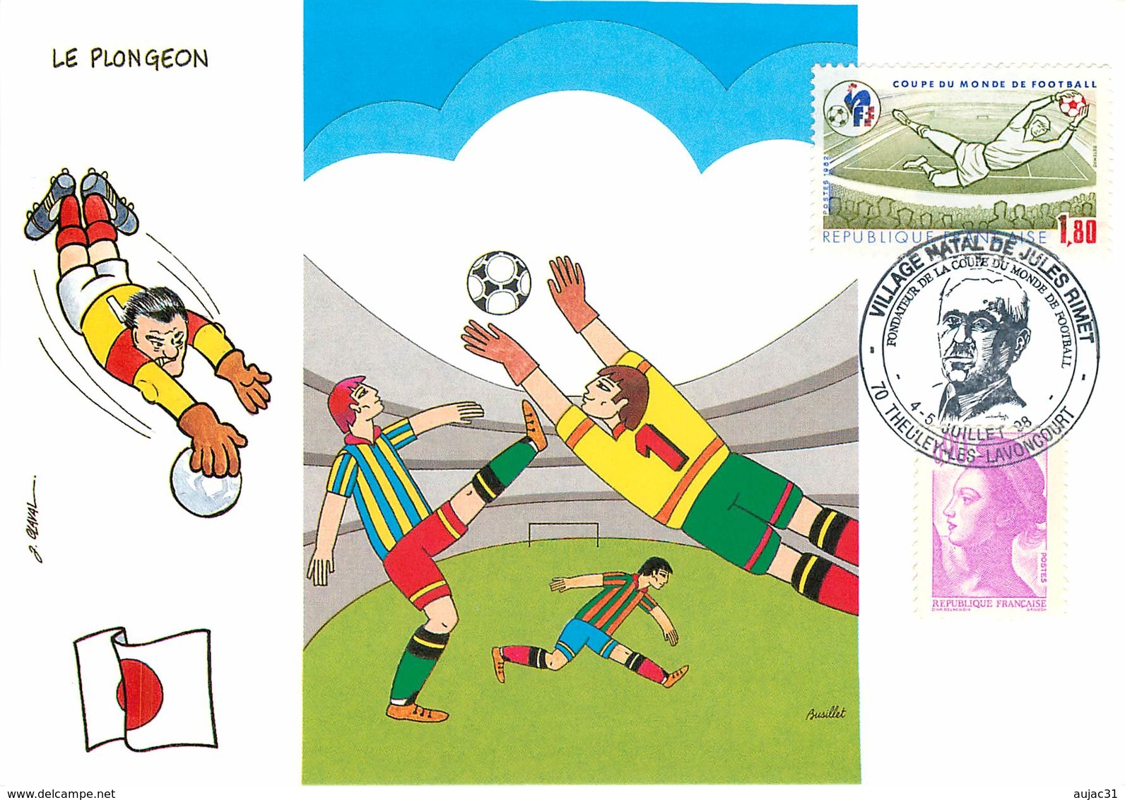 Illustrateur Busillet - Enghien Les Bains - Sports - Football - Coupe Du Monde 1998 - Japon - Autographe - Signature - Altri & Non Classificati