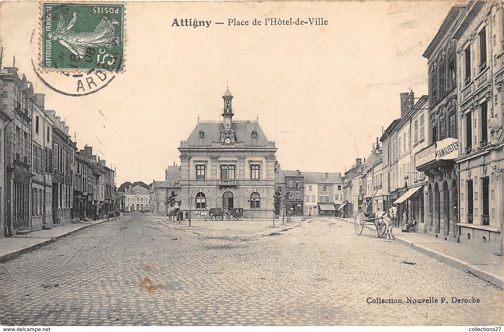 08-ATTIGNY-PLACE DE L'HÔTEL DE VILLE - Attigny