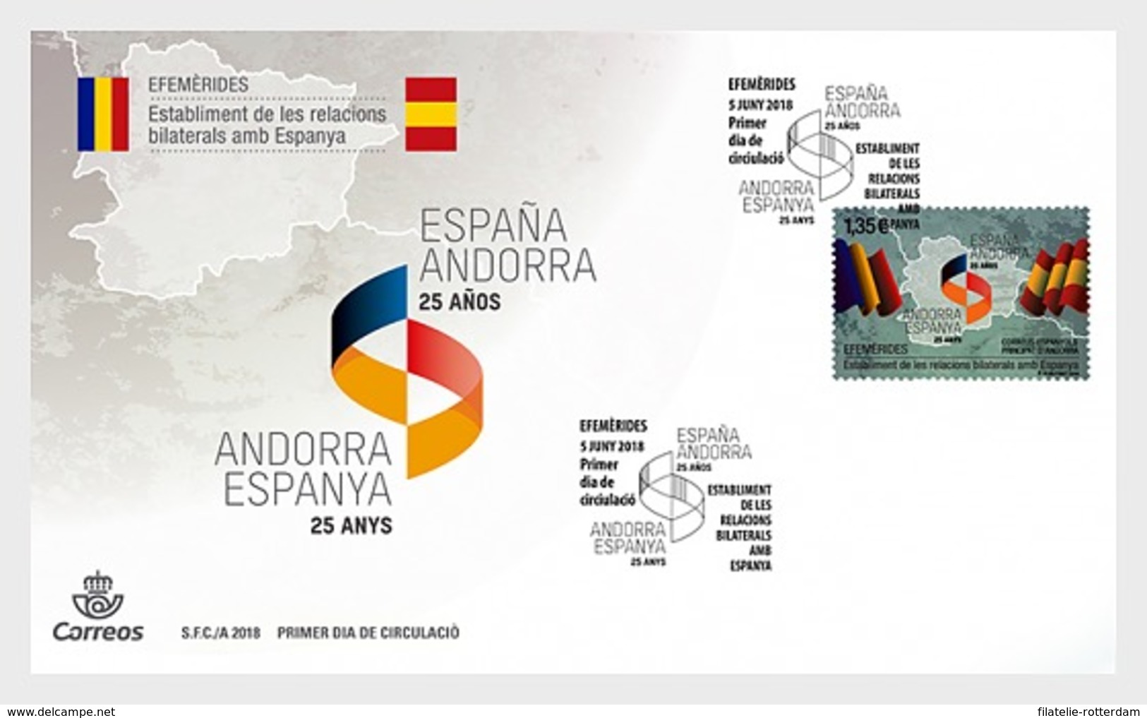 Andorra / Andorre - Postfris / MNH - FDC 25 Jaar Samenwerking Met Spanje 2018 - Ongebruikt