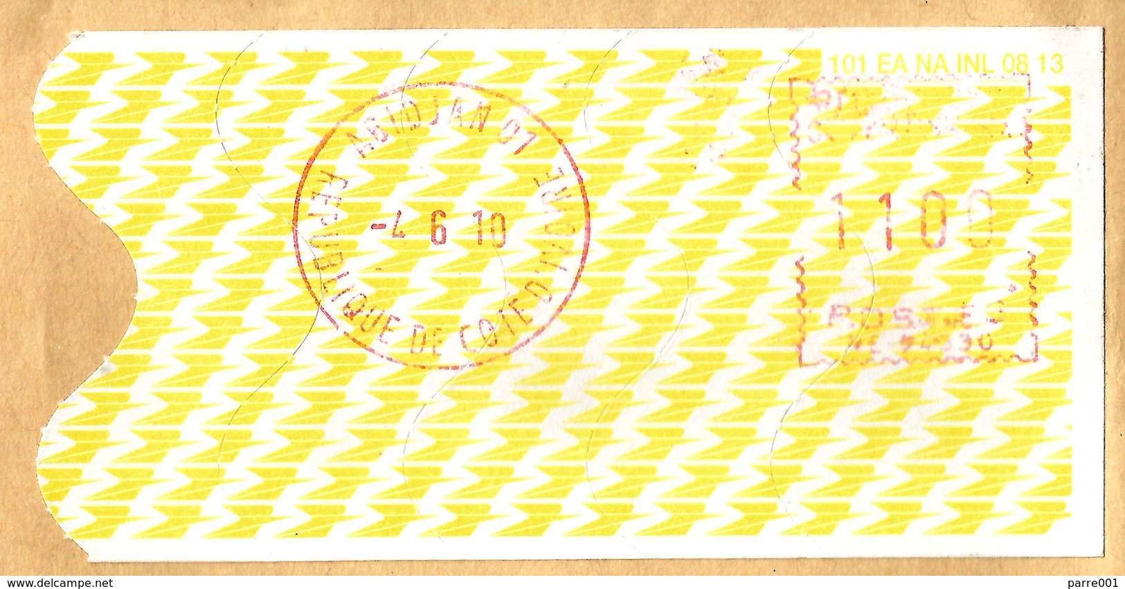 Cote D'Ivoire Ivory Coast 2010 Abidjan 01 Post Office Meter Secap “NE” 94330 EMA Cover - Ivory Coast (1960-...)