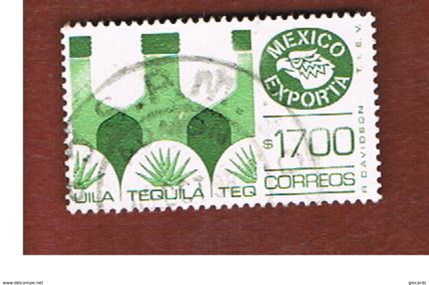 MESSICO (MEXICO) -  SG 1360u  - 1990     MEXICAN  EXPORTS:  TEQUILA    -  USED° - Messico