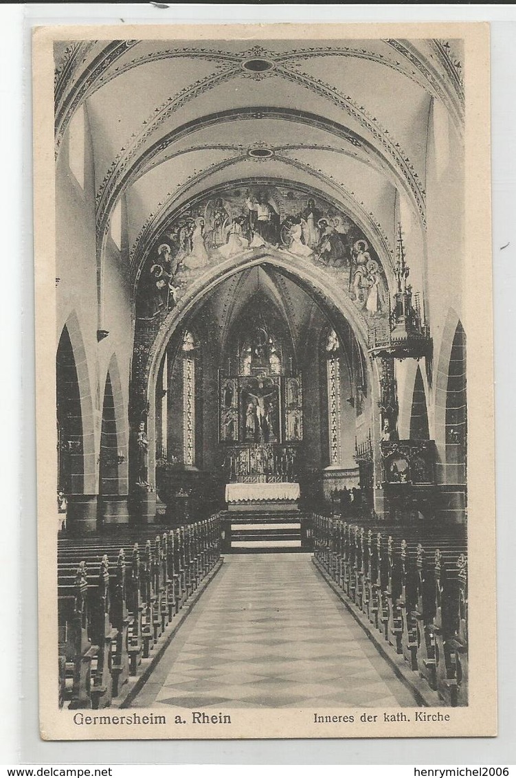 Allemagne Germany - Germersheim A Rhein Inneres Der Kath Kirche 1919 Ed Rheinischer Kunst , Mannheim - Germersheim
