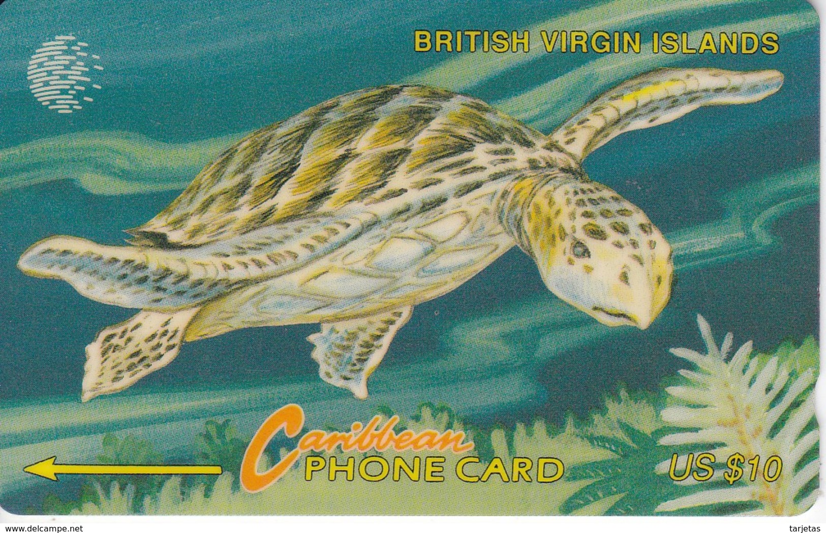 TARJETA DE BRITISH VIRGIN ISLANDS DE UNA TORTUGA (TURTLE)  23CBVD - Virgin Islands