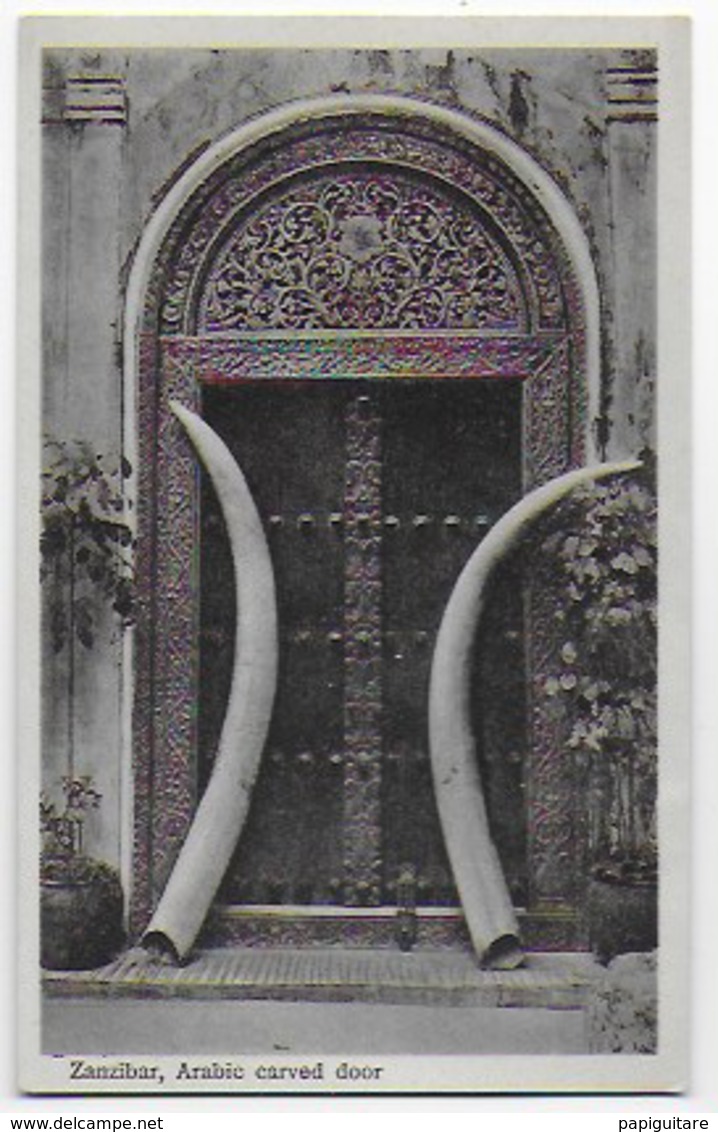 Cpa Bon Etat , Afrique , Tanzanie , Zanzibar , Arabic Carved Door, Carte Rare - Tansania