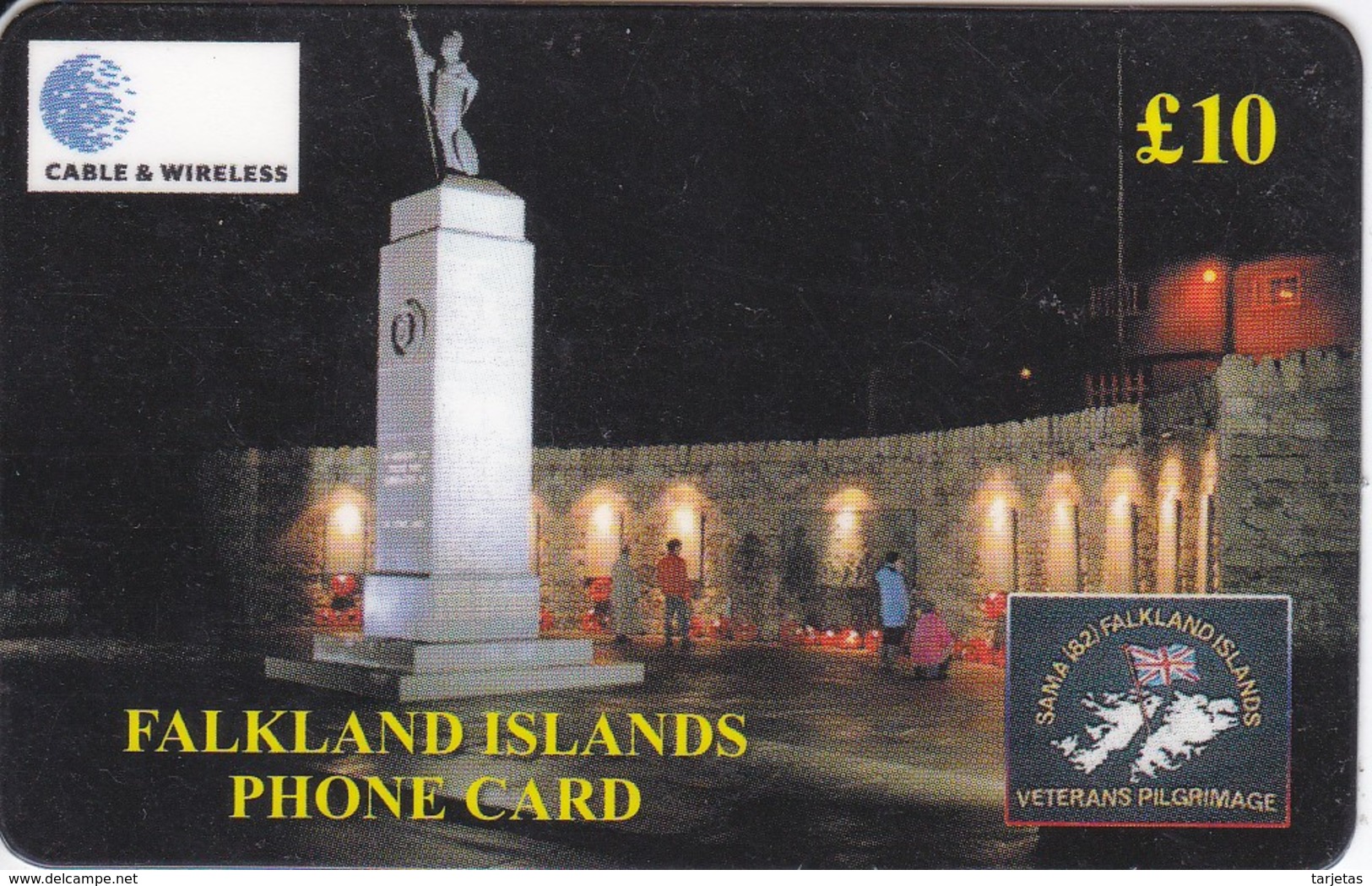 TARJETA DE FALKLAND ISLANDS DEL LIBERATION MONUMENT - Islas Malvinas