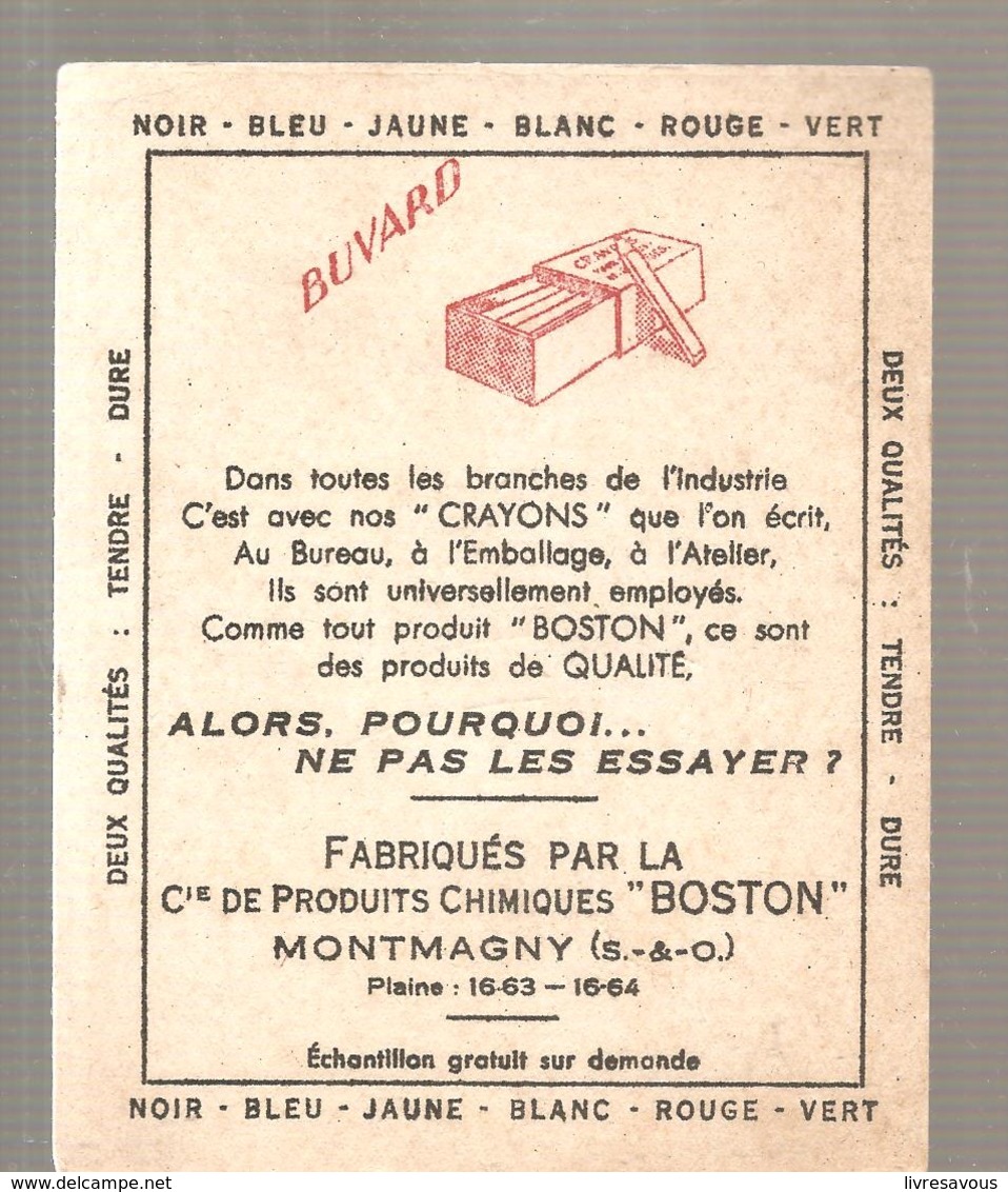 Buvard  Crayons BOSTON Fabriqués Par La Cie De Produits Chimiques BOSTON à MONTMAGNY - Papeterie