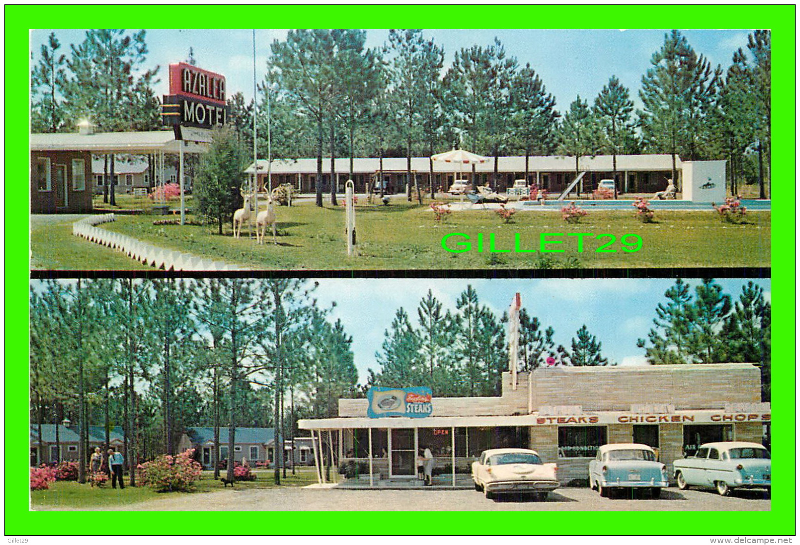 FOLKSTON, GA - AZALEA MOTEL &amp; RESTAURANT - ANIMATED WITH OLD CARS - 2 MULTIVUES - PRICE'S STUDIO - - Other & Unclassified