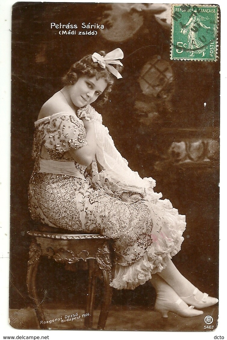 ACTRICE PETRÁSS SÁRIKA ( "MÁDI ZSIDÓ" )  "La Folle Juive" Edit. Rozgonyi Dezsö Budapest 1906 - Artistes