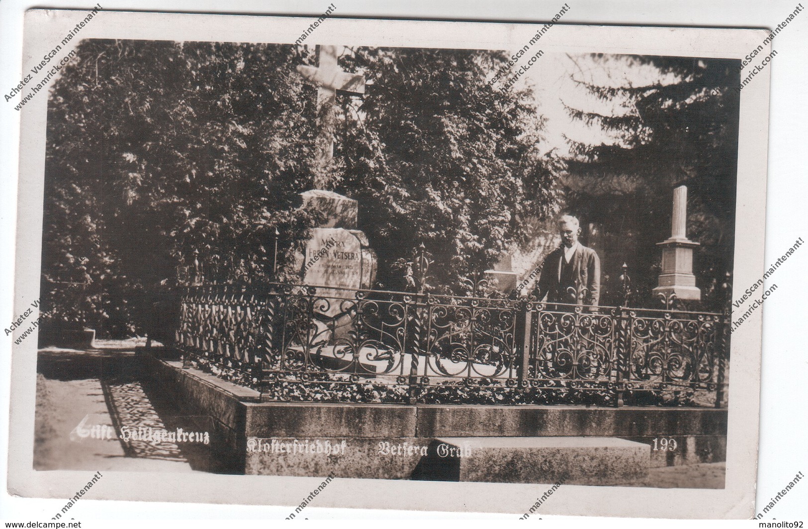 TRES RARE Carte Photo AUTRICHE - Mary Vestera Grab Heiligenkreuz (Kronprinz Rudolf) Annotation 1944 - Heiligenkreuz