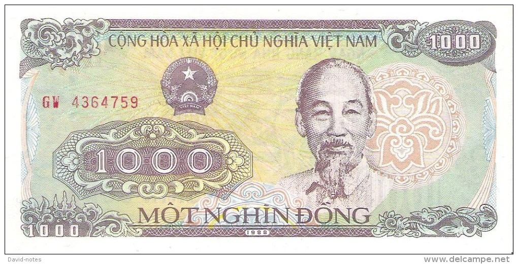 Vietnam - Pick 106 - 1000 Dong 1988 - Unc - Viêt-Nam