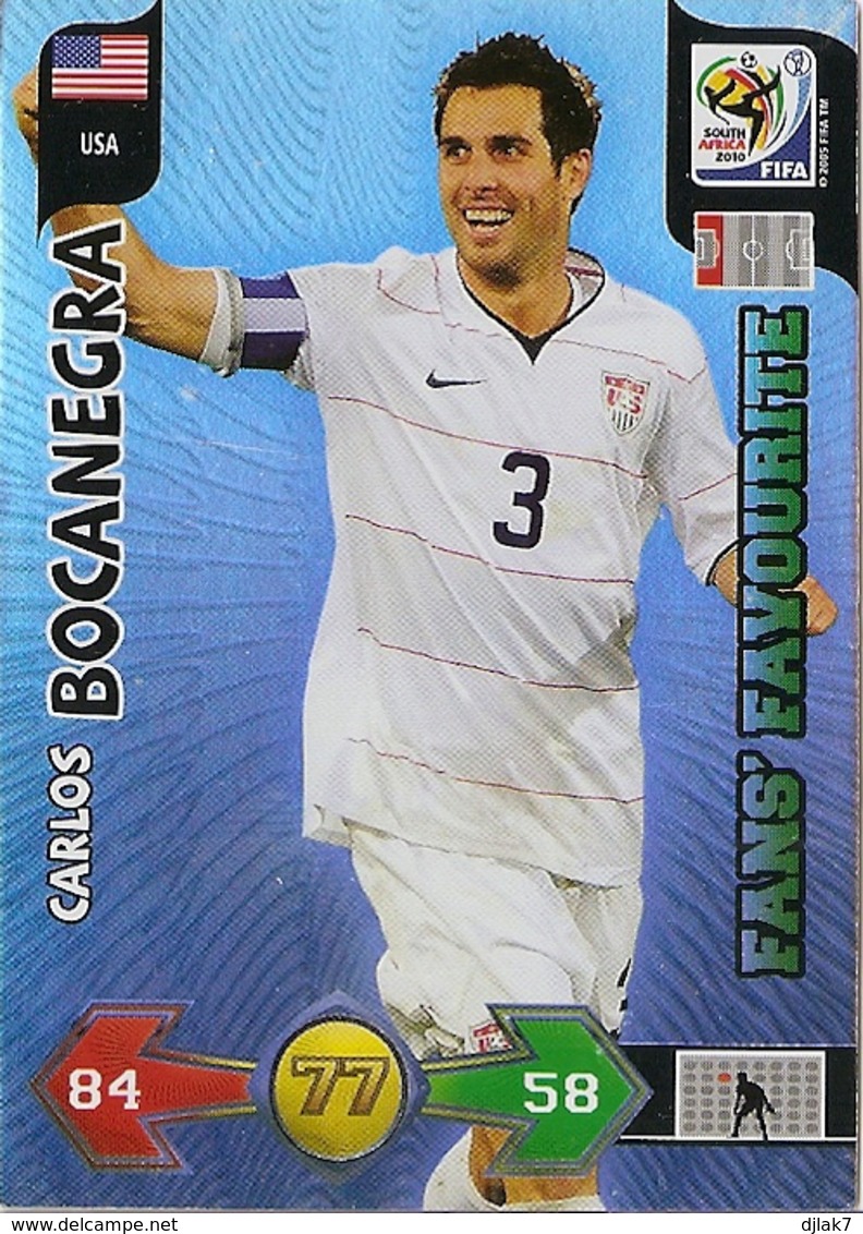 CARTE PANINI ADRENALYN COUPE DU MONDE FIFA  AFRIQUE DU SUD 2010 ETATS UNIS CARLOS BOCANEGRA - Trading Cards