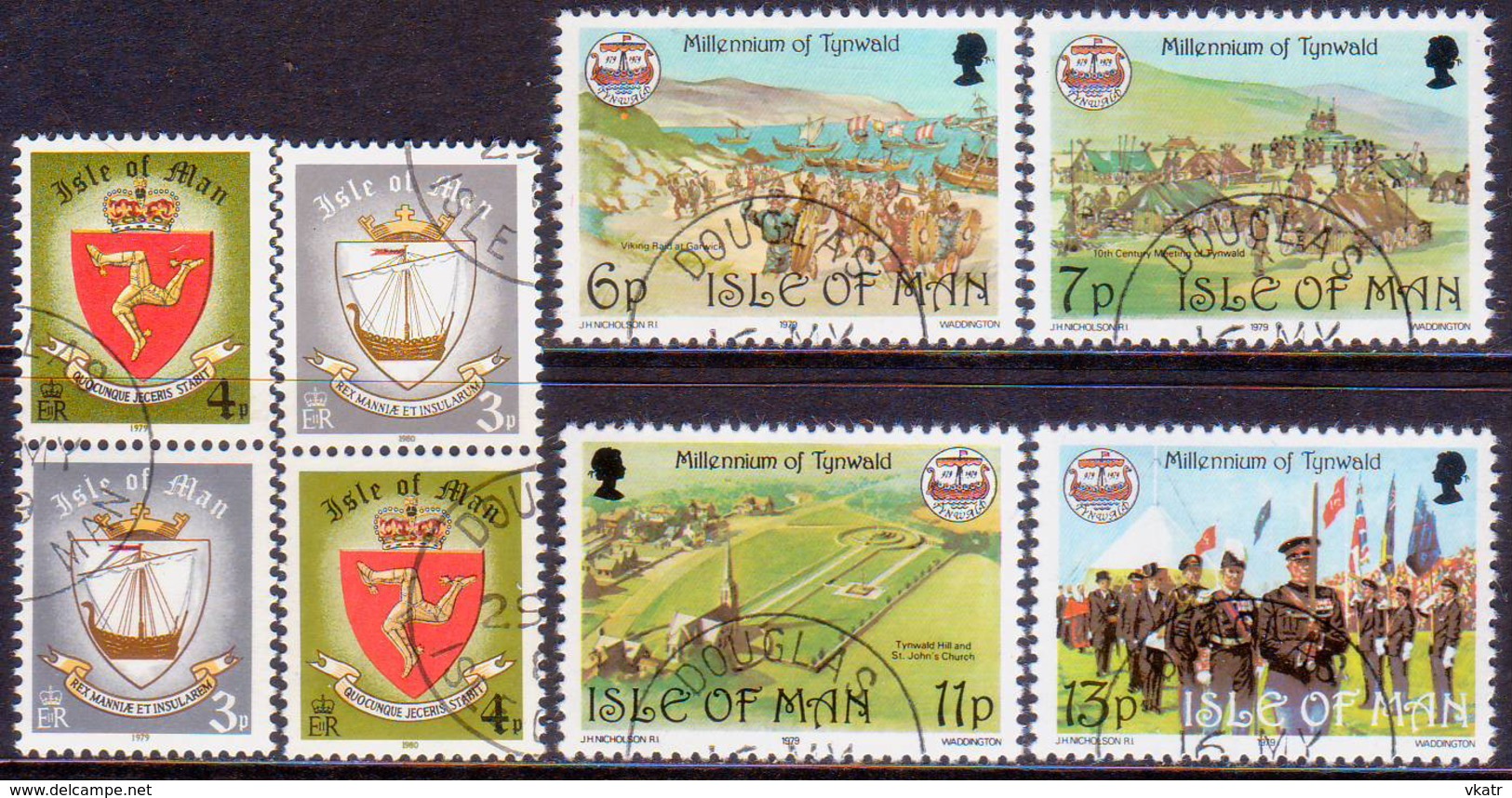 ISLE OF MAN 1979-80 SG 150-55 Compl.set Used Incl. Var. 150b Millenium Of Tynwald - Isle Of Man