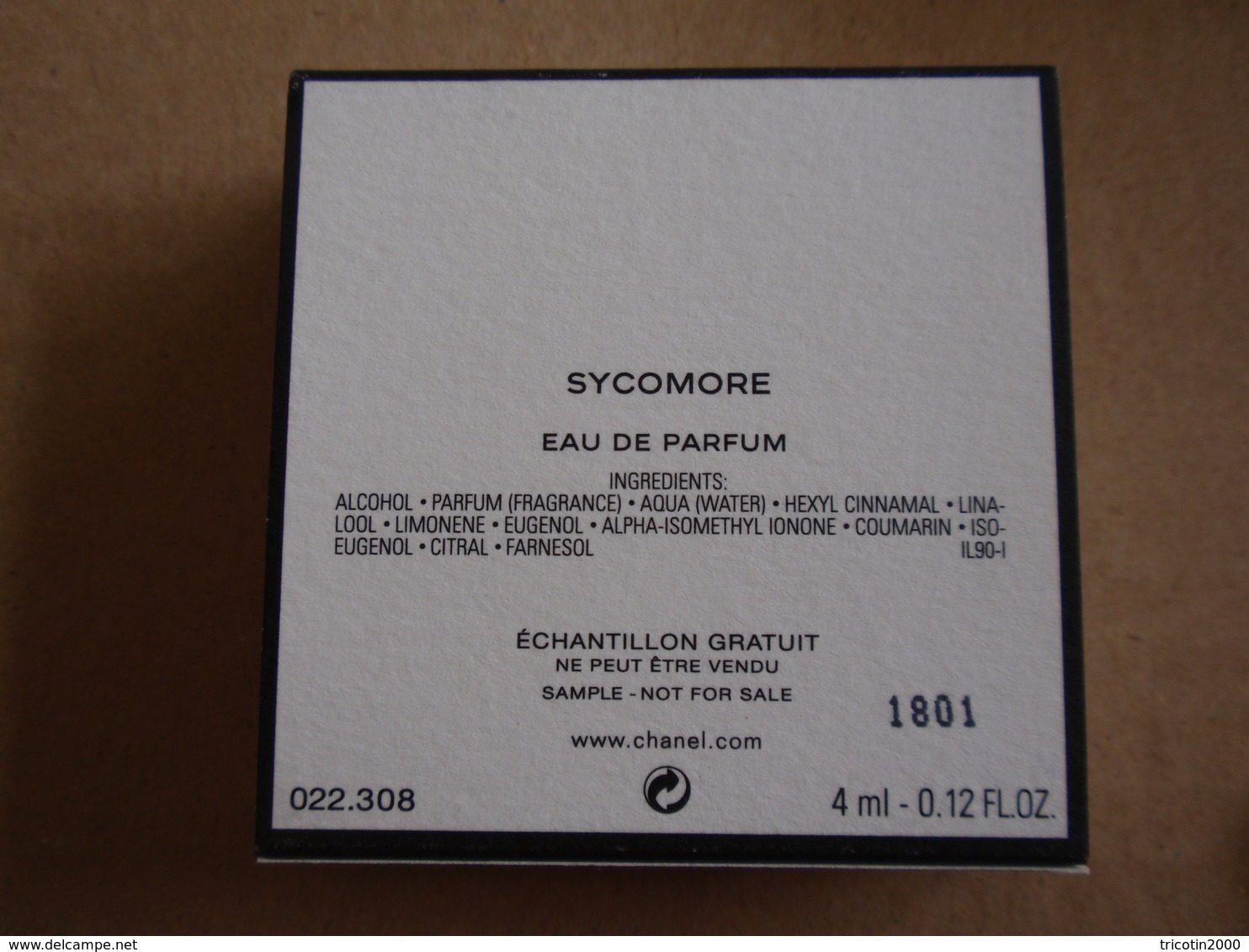 RARE MINIATURE Eau De Parfum SYCOMORE Les Exclusifs De CHANEL 4 Ml - Miniaturas Mujer (en Caja)