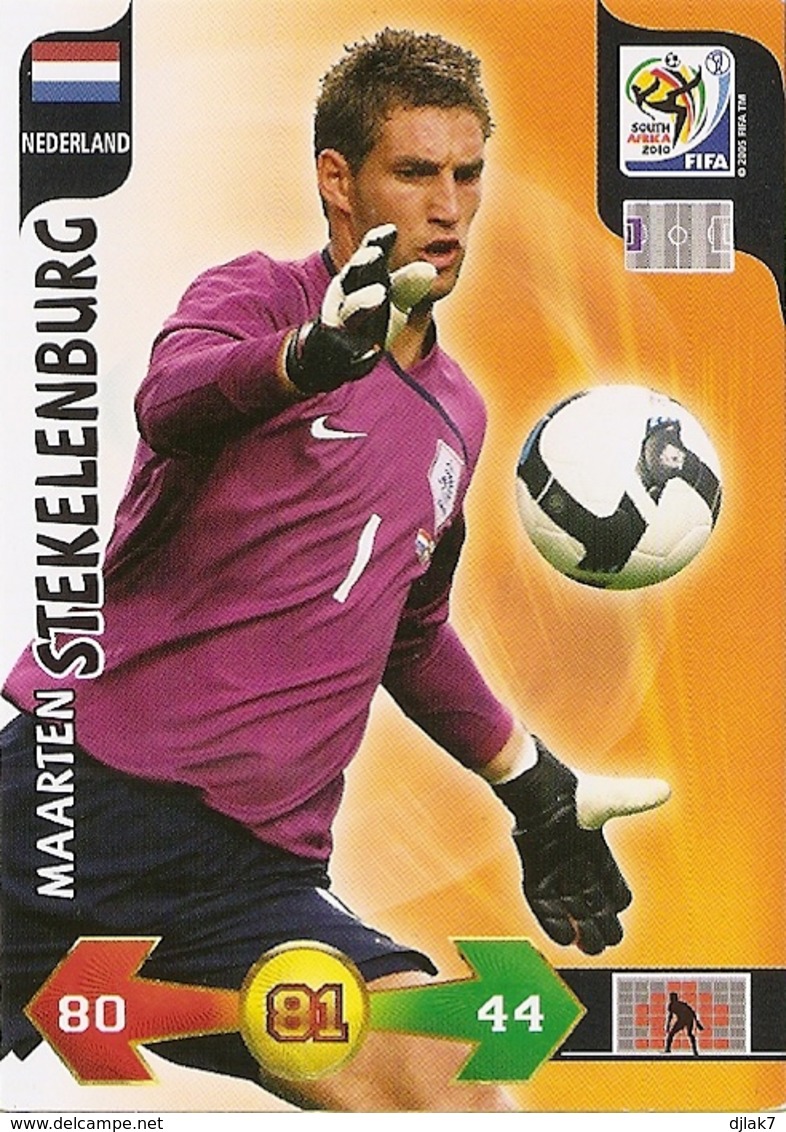 CARTE PANINI ADRENALYN COUPE DU MONDE FIFA AFRIQUE DU SUD 2010 PAYS BAS MAARTEN STEKELENBURG - Trading-Karten