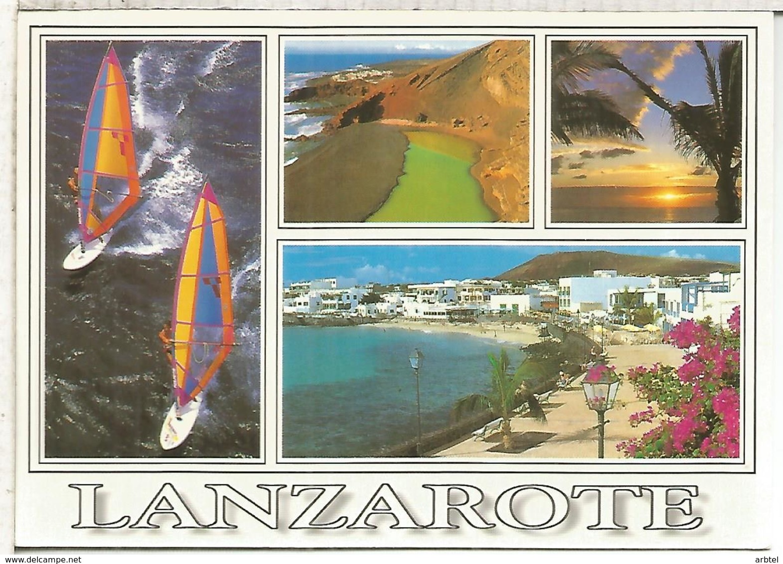 LANZAROTE CANARIAS TP CORREO TURISTICO ENCAMINADO POR OPERADOR POSTAL EXTRANJERO TOURISTIC MAIL VIA SPAIN TNT WITH LABEL - Cartas & Documentos