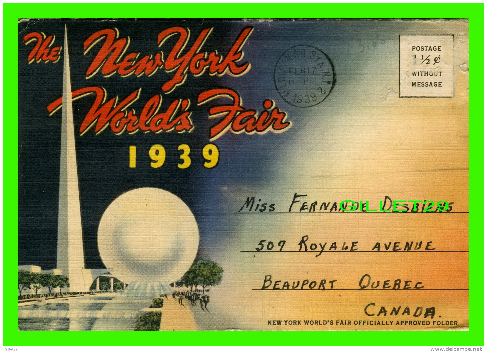 NEW YORK CITY, NY - NEW YORK WORLD'S FAIR FOLDER IN 1939 - TRAVEL IN 1939 - - Expositions