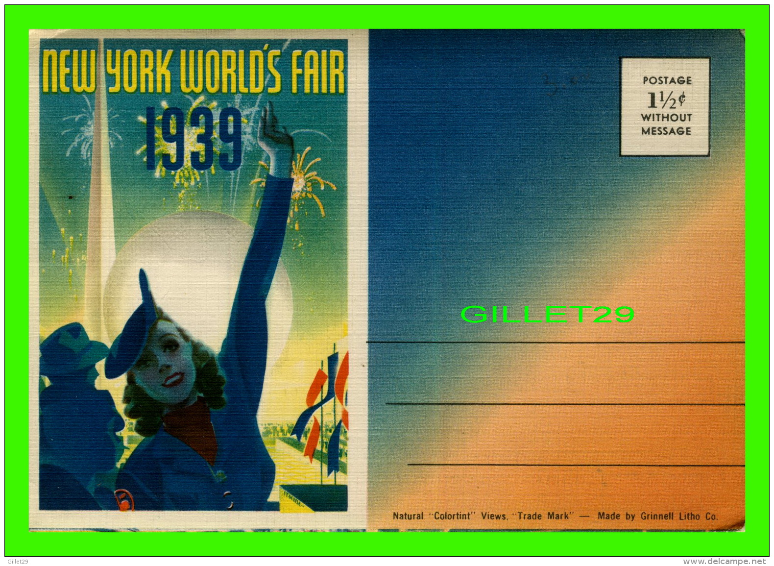 NEW YORK CITY, NY - NEW YORK WORLD'S FAIR FOLDER IN 1939 -  BY  THE GRINNELL LITHO CO - - Expositions