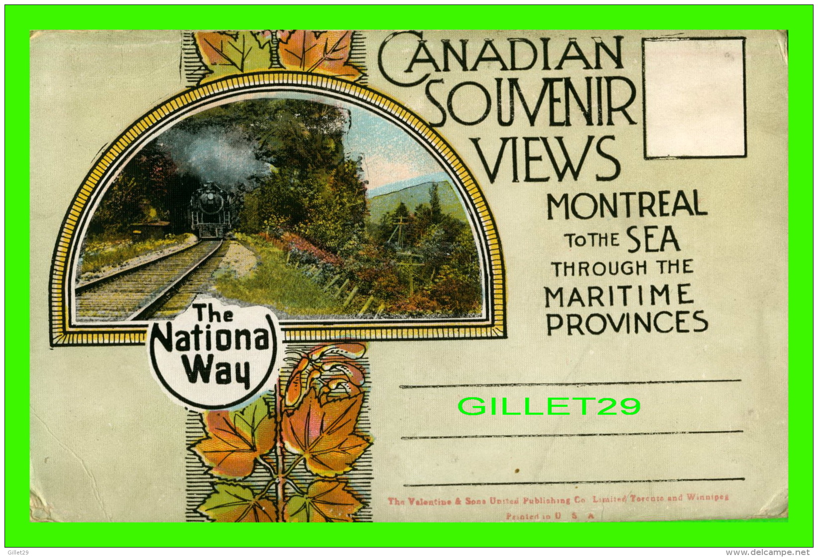 MONTRÉAL, QUÉBEC - CANADIAN SOUVENIR VIEWS FOLDER - THE NATIONAL WAY - TRAINS - THE VALENTINE &amp; SONS PUB CO - - Montreal