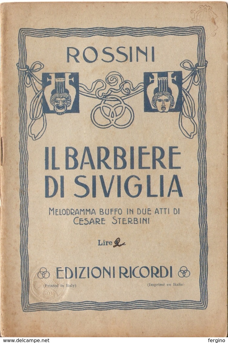 G. ROSSINI - IL BARBIERE DI SIVIGLIA - LIBRETTO D'OPERA - Cinéma Et Musique