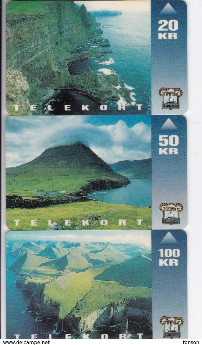 Faroe Islands, OD-001 - 003,  Set Of 3, Vágseiði, Viðareiði, Ambadalur, 2 Scans. - Färöer I.