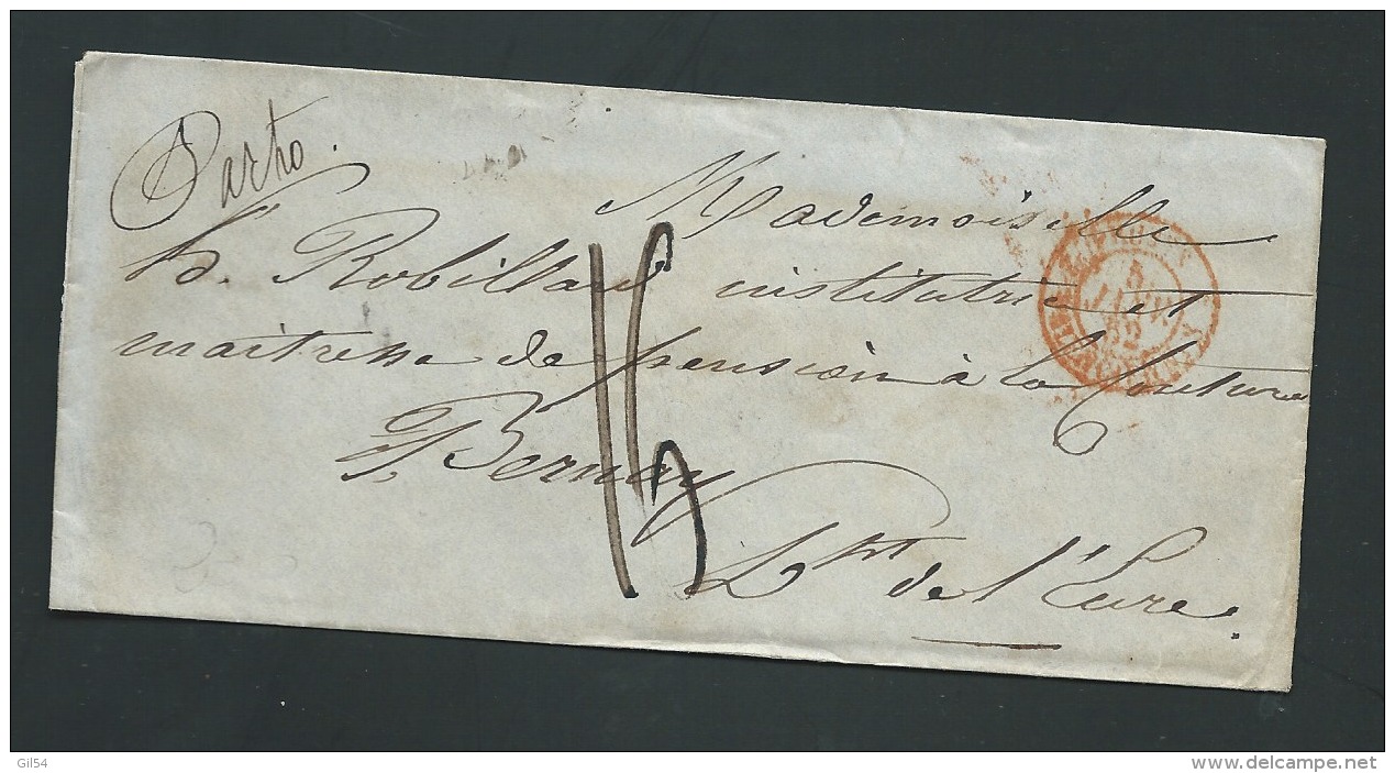 Lettre  ( Lsc )  De Saint Petersbourg Pour Paris  EN 1852 , Marque D'entrée  Prusse Par Valenciennes En Rouge- Lo42603 - ...-1857 Voorfilatelie