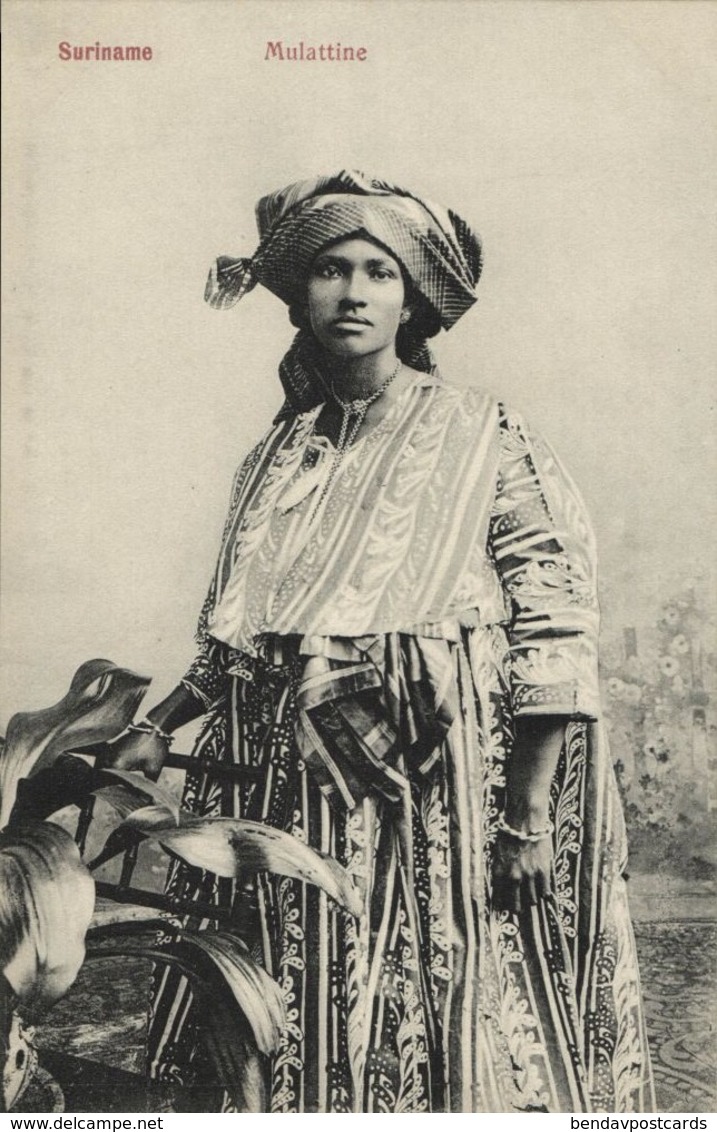 Suriname, Mulatto Woman In Traditional Dresses (1910s) Postcard - Surinam