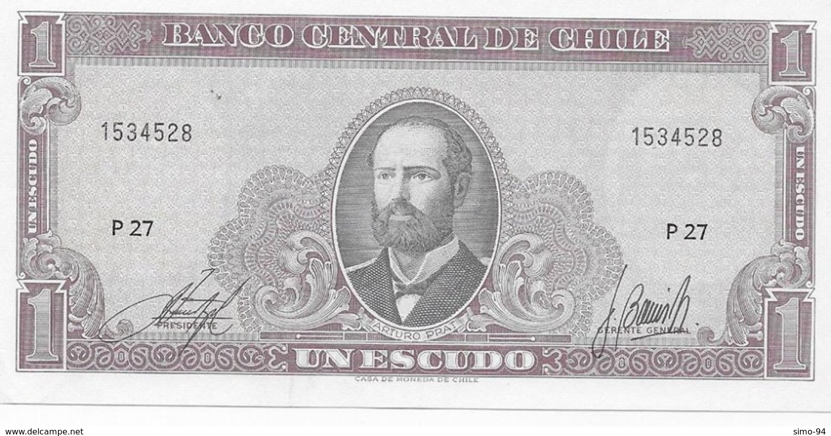 Chile P.136 1 Escudo 1970 Unc - Cile