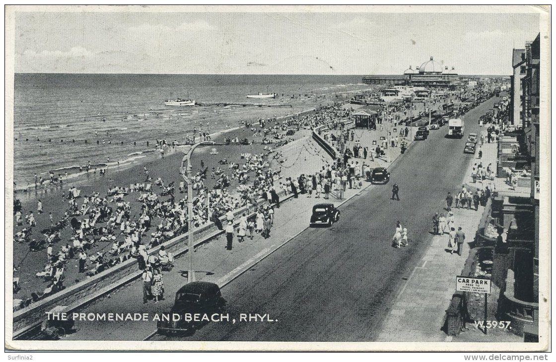 FLINTSHIRE - RHYL - THE PROMENADE AND BEACH Clw89 - Flintshire